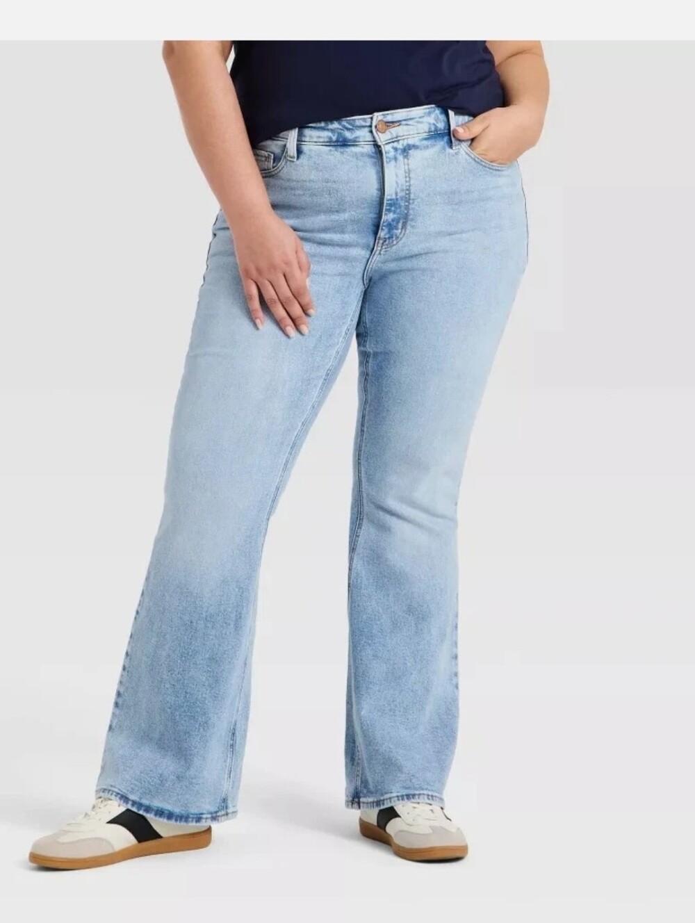 Ava & Viv Women High-Rise Vintage Flare Jeans Stretch Size 16